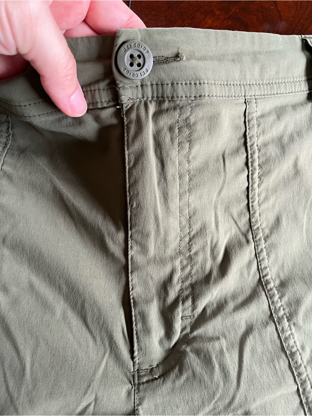 REI Nylon & Spandex Army Green Lightweight Hiking Camping Pants Size 14 - Picture 6 of 15